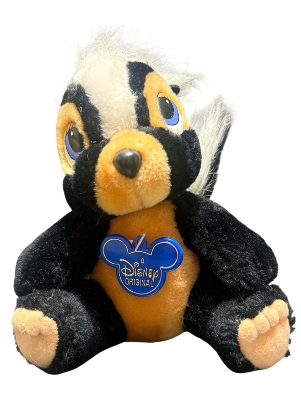 Vintage 1980s Disney Bambi Flower the Skunk Plush 6" Collectible Stuffed Animal